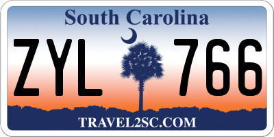 SC license plate ZYL766