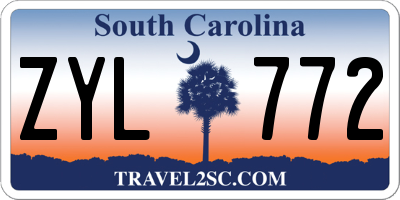 SC license plate ZYL772
