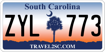 SC license plate ZYL773