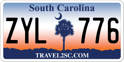 SC license plate ZYL776