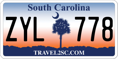 SC license plate ZYL778