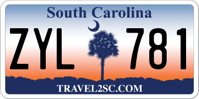 SC license plate ZYL781
