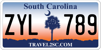 SC license plate ZYL789