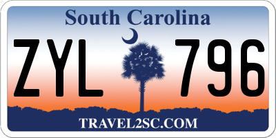 SC license plate ZYL796