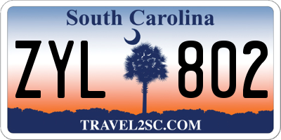 SC license plate ZYL802