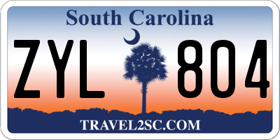 SC license plate ZYL804