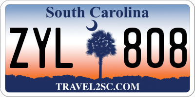 SC license plate ZYL808