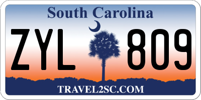 SC license plate ZYL809