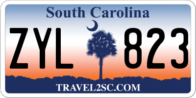 SC license plate ZYL823