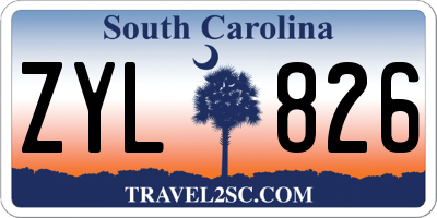 SC license plate ZYL826