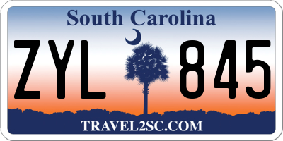 SC license plate ZYL845