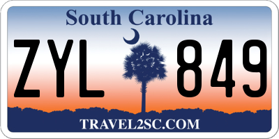 SC license plate ZYL849