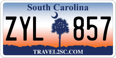 SC license plate ZYL857