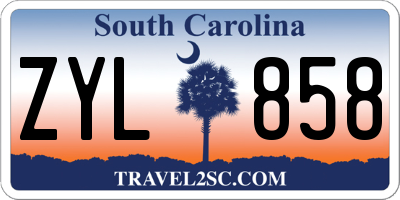 SC license plate ZYL858