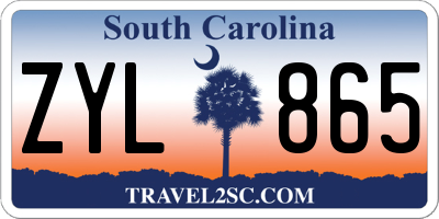SC license plate ZYL865