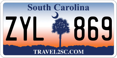 SC license plate ZYL869