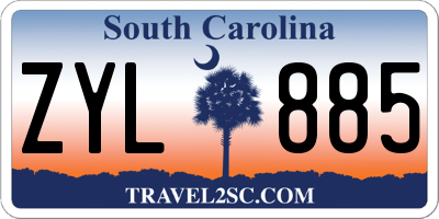 SC license plate ZYL885