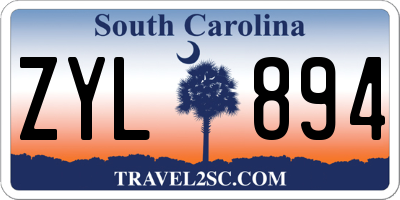SC license plate ZYL894
