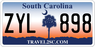 SC license plate ZYL898