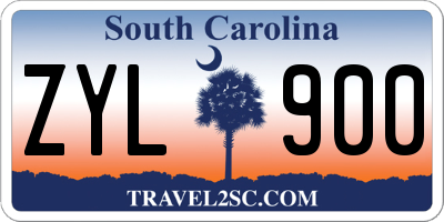 SC license plate ZYL900