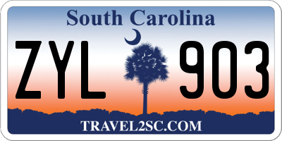 SC license plate ZYL903