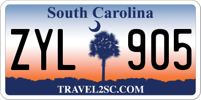 SC license plate ZYL905