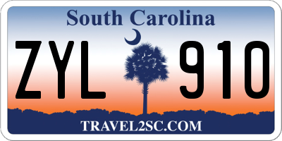 SC license plate ZYL910