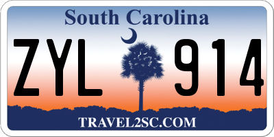 SC license plate ZYL914