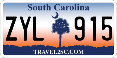 SC license plate ZYL915