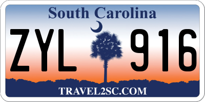 SC license plate ZYL916
