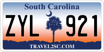 SC license plate ZYL921