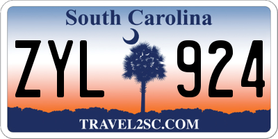 SC license plate ZYL924