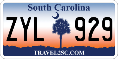 SC license plate ZYL929