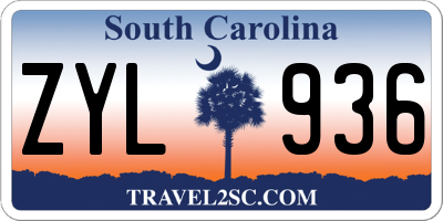 SC license plate ZYL936