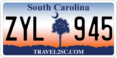 SC license plate ZYL945