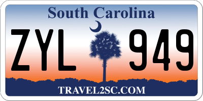 SC license plate ZYL949