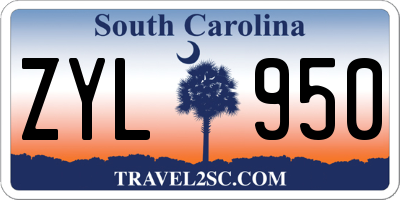 SC license plate ZYL950