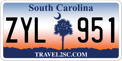 SC license plate ZYL951