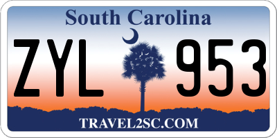 SC license plate ZYL953