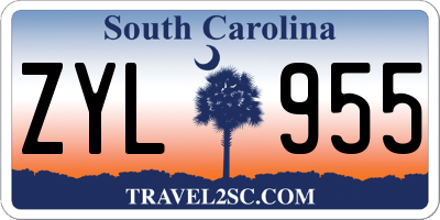 SC license plate ZYL955
