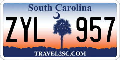 SC license plate ZYL957