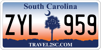 SC license plate ZYL959