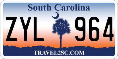 SC license plate ZYL964
