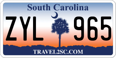 SC license plate ZYL965
