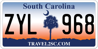 SC license plate ZYL968