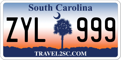 SC license plate ZYL999