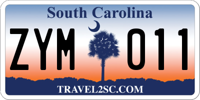 SC license plate ZYM011