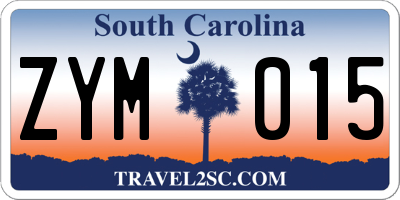 SC license plate ZYM015