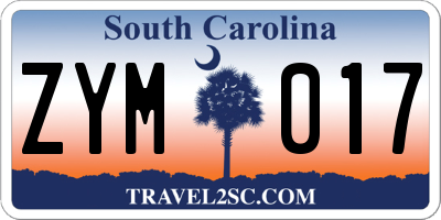 SC license plate ZYM017