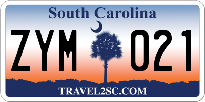 SC license plate ZYM021